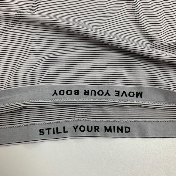 Lululemon Swiftly Tech Shirt Womens 6 White Black Striped Short Sleeve *READ - Picture 8 of 12
